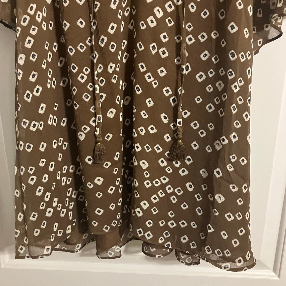 Lane Bryant Swing Flutter-Sleeve Popover Blouse Brown Sz 26-28 *NWT* - Picture 4 of 9